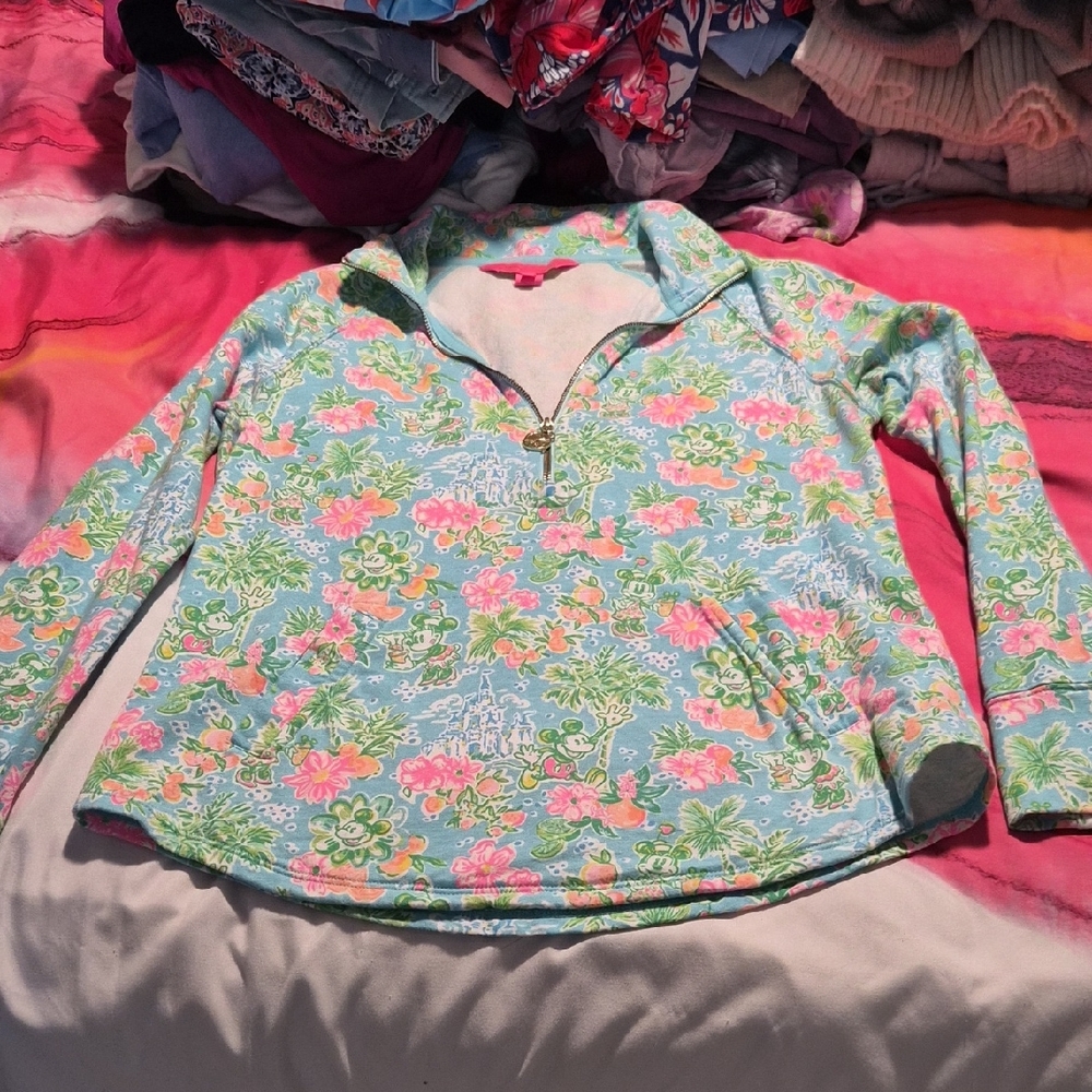 Disney X Lilly Pulitzer Pastel Floral Popover - Light Blue and Green
